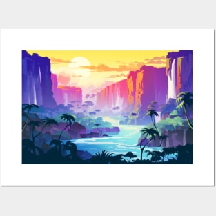 Scenery Panoramic Waterfall Landscape Nature Posters and Art